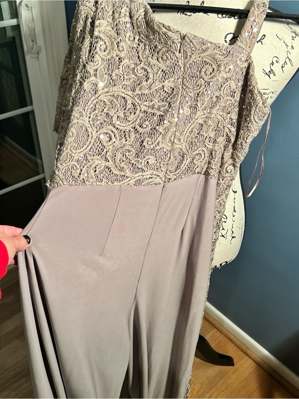 R & M RICHARDS One-Shoulder Lace Jumpsuit - Picture 6 of 13